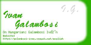 ivan galambosi business card